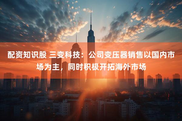 配资知识股 三变科技：公司变压器销售以国内市场为主，同时积极开拓海外市场