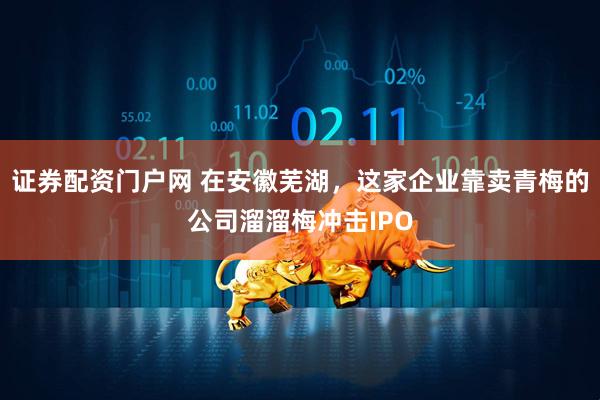证券配资门户网 在安徽芜湖，这家企业靠卖青梅的公司溜溜梅冲击IPO